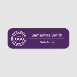 Paarse Business Logo-medewerker Naamplaatje