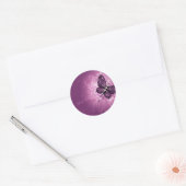 PAARSE BUTTERFLES RONDE STICKER (Envelop)