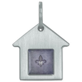 Paarse Butterfleur | Boter op de Fleur de Lis Huisdieren Naamplaatje