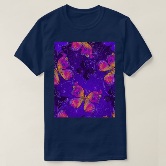 Paarse Butterflies 18 T-shirt (Design voorkant)