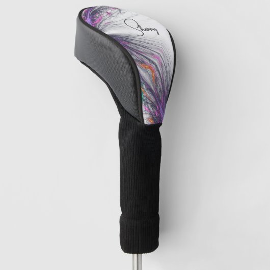 Paarse Butterflies Abstract Golfheadcover (Schuin)
