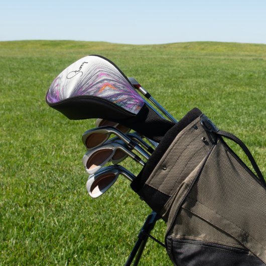 Paarse Butterflies Abstract Golfheadcover (Insitu)