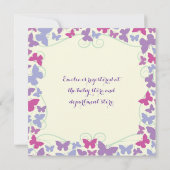 Paarse Butterflies Baby shower Kaart (Achterkant)