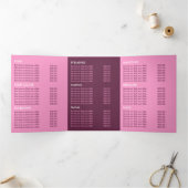 Paarse Butterflies, Beauty Salon Tri-Fold Flyer Drieluik Uitnodiging (Binnen)