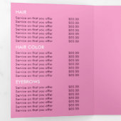 Paarse Butterflies, Beauty Salon Tri-Fold Flyer Drieluik Uitnodiging (Binnenzijde eerst)