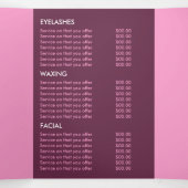 Paarse Butterflies, Beauty Salon Tri-Fold Flyer Drieluik Uitnodiging (Binnenkant midden)