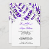 Paarse Butterflies Bridal Shower Kaart (Voorkant / Achterkant)