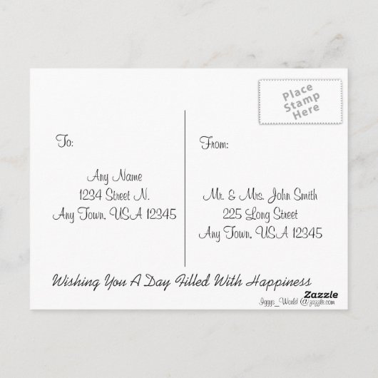 Paarse Butterflies Briefkaart (Achterkant)