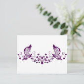 Paarse Butterflies Briefkaart (Staand voorkant)