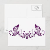 Paarse Butterflies Briefkaart (Voorkant / Achterkant)