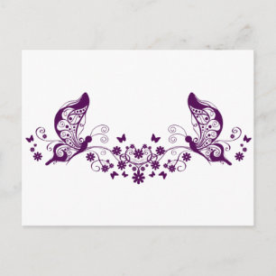 Paarse Butterflies Briefkaart