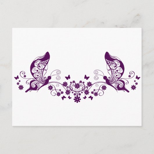 Paarse Butterflies Briefkaart (Voorkant)