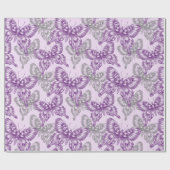 Paarse Butterflies Cadeaupapier (Vlak)