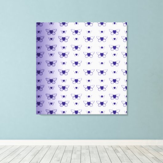 Paarse Butterflies Canvas Afdruk (Insitu (Houten vloer))