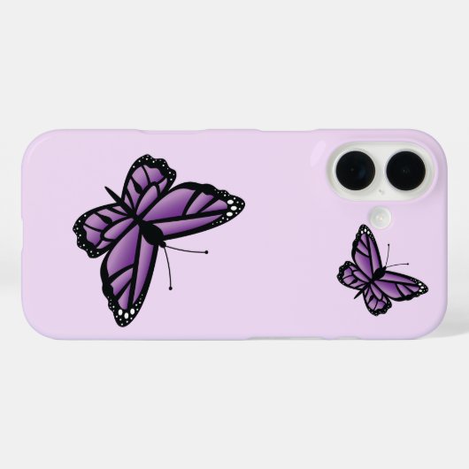 Paarse Butterflies Case-Mate iPhone Case (Achterkant (horizontaal))