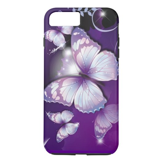 Paarse Butterflies Case-Mate iPhone Case (Achterkant)