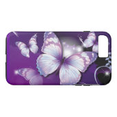 Paarse Butterflies Case-Mate iPhone Case (Achterkant (Horizontaal))
