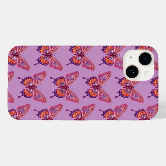 Paarse Butterflies Case-Mate iPhone Case (Achterkant (horizontaal))