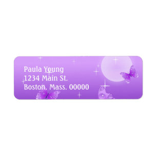 Paarse Butterflies Etiket