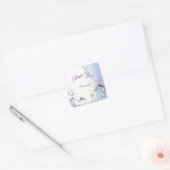 Paarse Butterflies Flowers Bedankt dat je je perso Vierkante Sticker (Envelop)