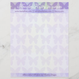 Paarse Butterflies Gepersonaliseerd Letterhead Briefhoofd