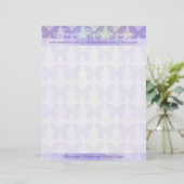 Paarse Butterflies Gepersonaliseerd Letterhead Briefhoofd (Staand voorkant)