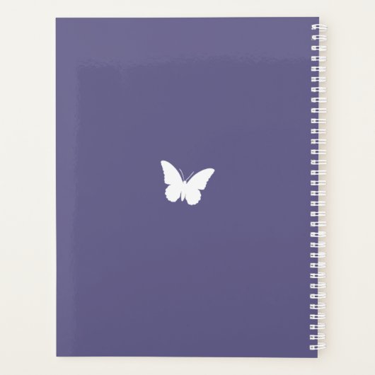 Paarse Butterflies gepersonaliseerd Planner (Achterkant)