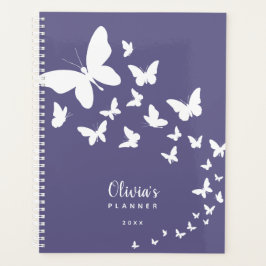 Paarse Butterflies gepersonaliseerd Planner
