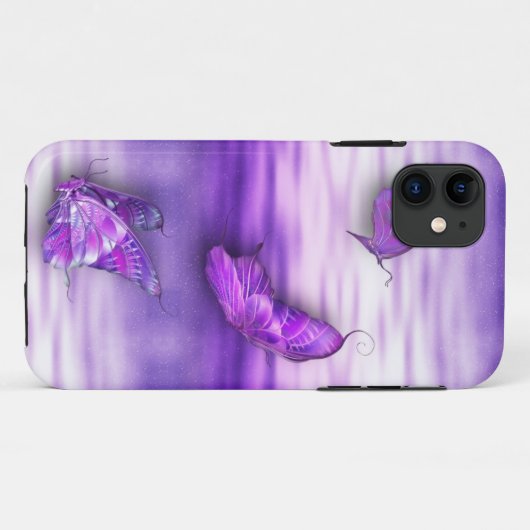 Paarse Butterflies iPhone4 Case-Mate iPhone Case (Achterkant (horizontaal))