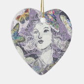 Paarse Butterflies Keramisch Ornament (Rechts)