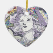 Paarse Butterflies Keramisch Ornament (Voorkant)