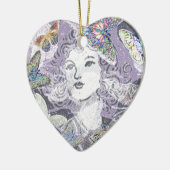 Paarse Butterflies Keramisch Ornament (Links)