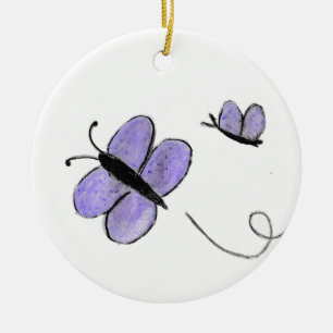 Paarse Butterflies Keramisch Ornament