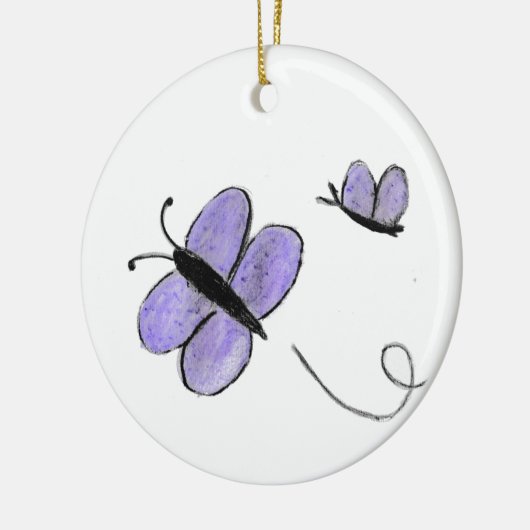 Paarse Butterflies Keramisch Ornament (Links)