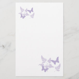Paarse Butterflies Lavender Ferns Briefpapier