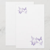 Paarse Butterflies Lavender Ferns Briefpapier (Voorkant / Achterkant)