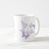 Paarse Butterflies Lavender Ferns Koffiemok (Voorkant rechts)
