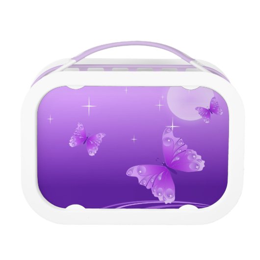 Paarse Butterflies Lunchbox (Voorkant)