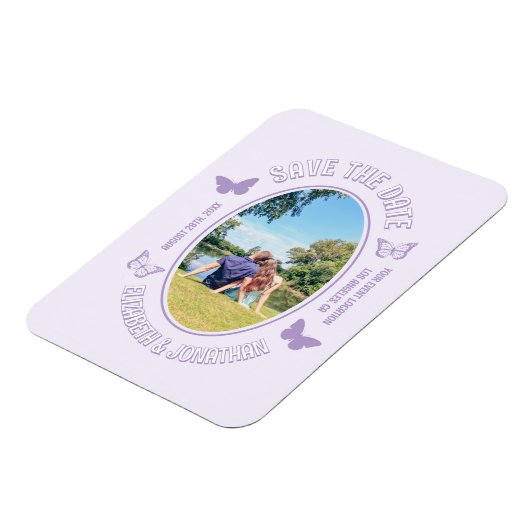 Paarse Butterflies Magneet (Linkerzijde)