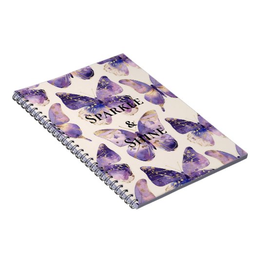 Paarse Butterflies Notitieboek (Rechterzijde)