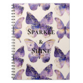 Paarse Butterflies Notitieboek (Voorkant)
