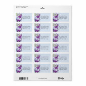 Paarse Butterflies op een filiaal Etiket (Full Sheet)