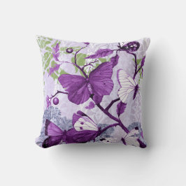 Paarse Butterflies op een filiaal Kussen