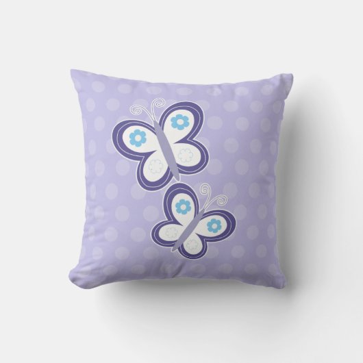 Paarse Butterflies Pillow Kussen (Voorkant)