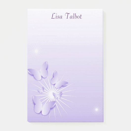  Paarse Butterflies Post It Notes (Voorkant)