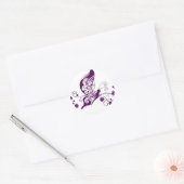 Paarse Butterflies Ronde Sticker (Envelop)