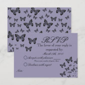 Paarse Butterflies RSVP (Voorkant / Achterkant)