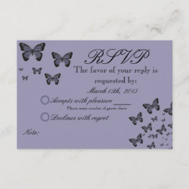 Paarse Butterflies RSVP Kaartje