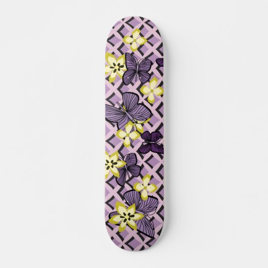 Paarse Butterflies Skateboard (Voorkant)