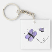 Paarse Butterflies Sleutelhanger (voorkant)